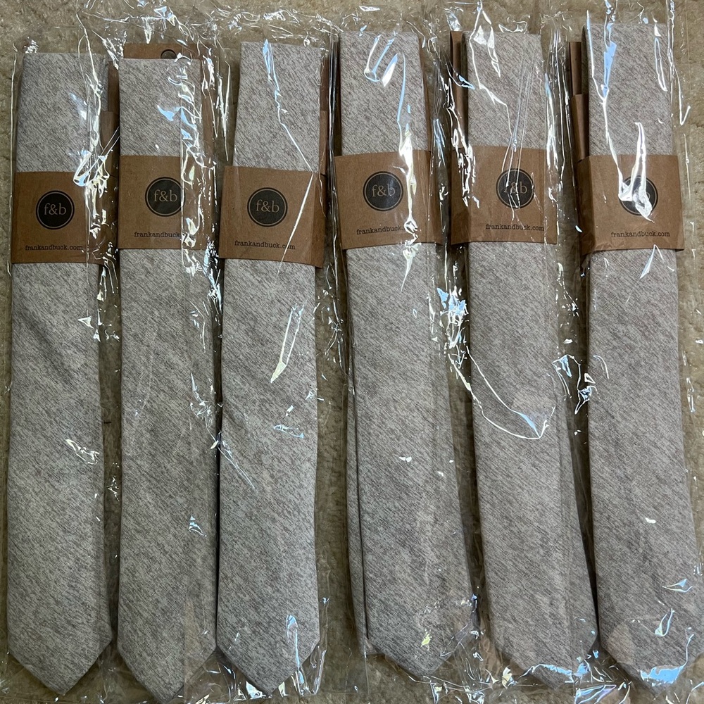 Set of 6 Matching Frank & Buck Beige Men’s Ties